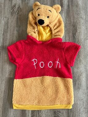VTG Winnie the Pooh Halloween Costume Size 2-4 Disney Pullover 1 Piece with Hood